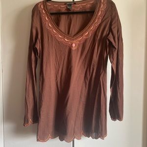 Lucky Brand Large Brown tunic top